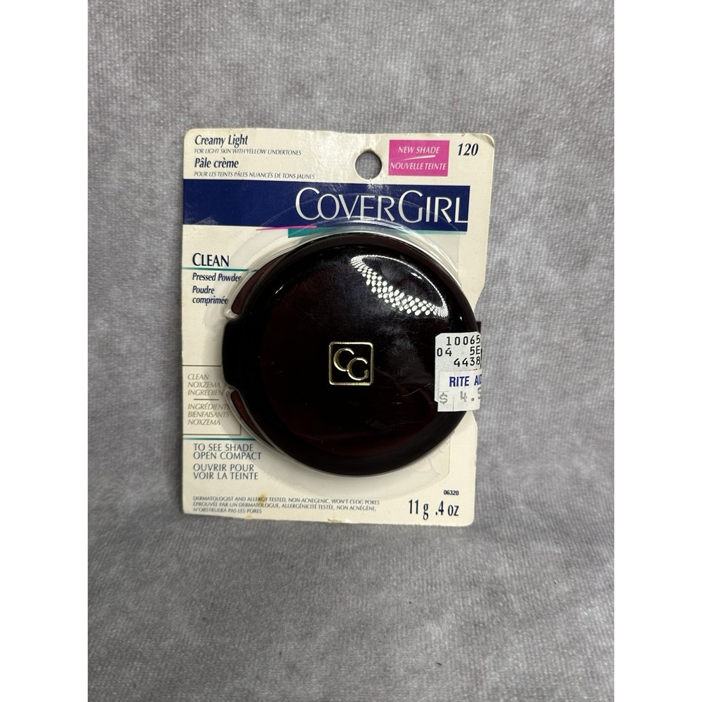 Vintage Cover Girl Clean Pressed Powder‎ Creamy Light #120 NIP New